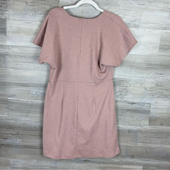 Madewell Blush Pink Faux Wrap Midi Dress - Picture 3 of 4